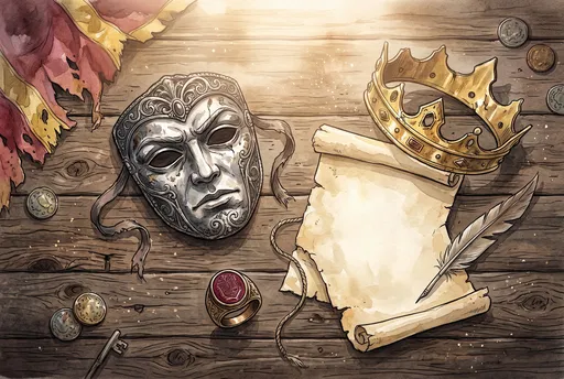 Watercolor Flat Lay of Royal Relics
