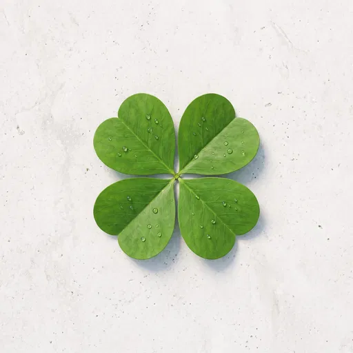 Four-Leaf Clover on White Stone