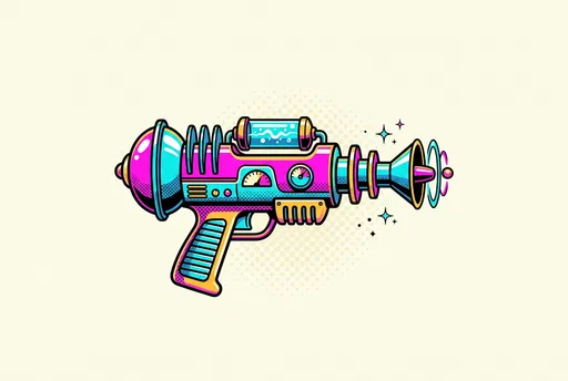 Retro Pop Art Sci-Fi Raygun Illustration
