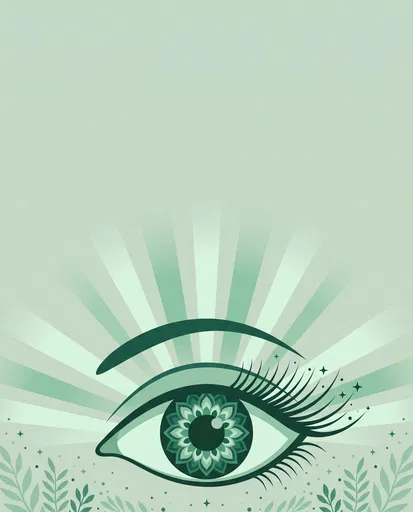 Stylized Green Eye Vector Illustration