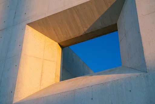 Minimalist Concrete Portal Framing Blue Sky