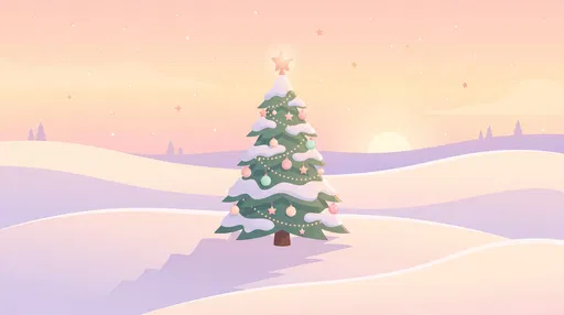 Pastel Winter Christmas Tree Illustration