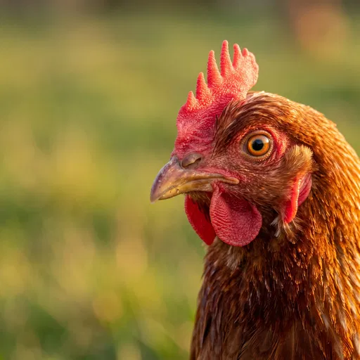 Close-Up Portrait of Brown Hen