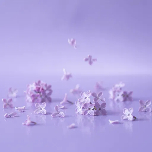 Lilac Florets on Pastel Purple Surface