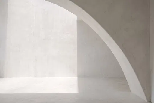 Minimalist White Plaster Archway and Shadow