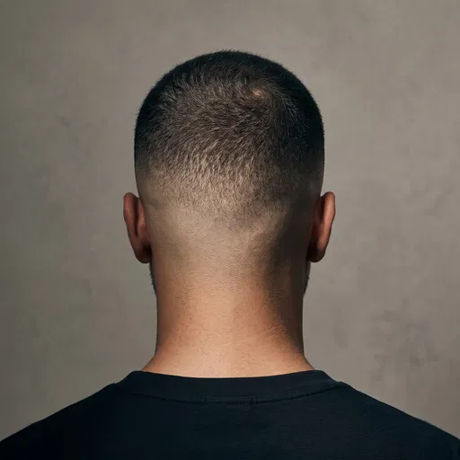 Rear View of Man With Fade Haircut