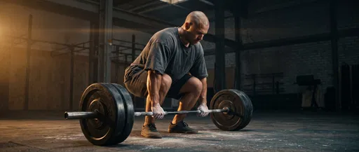 Male Athlete Preparing for Barbell Deadlift