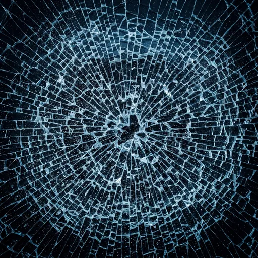 Shattered Blue Glass Spiderweb Texture