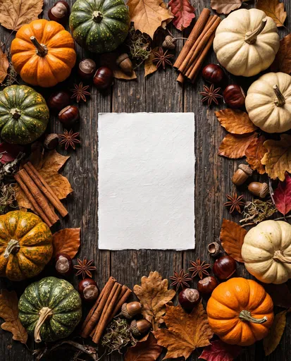 Autumn Pumpkin and Spice Flat Lay Mockup
