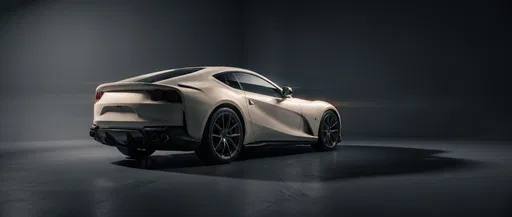 White Sports Coupe in Dark Studio