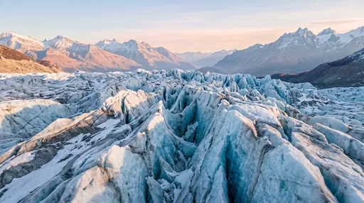 Jagged Glacier in Patagonian Andes at Dawn