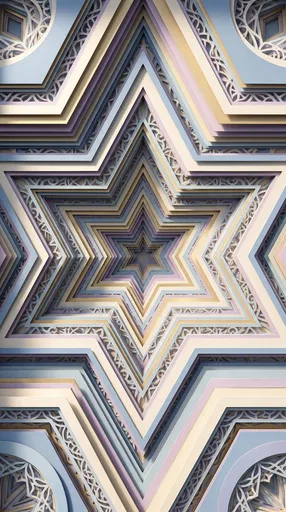 Layered Pastel Paper-Cut Star of David