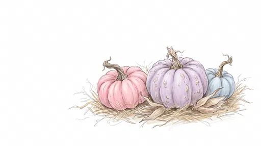 Pastel Heirloom Pumpkins Colored Pencil Illustration
