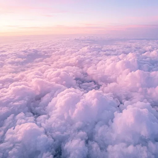 Pastel Pink and Lilac Cloudscape Aerial View
