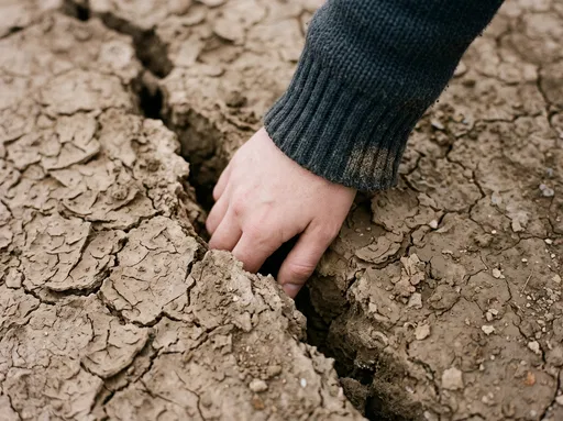 Hand Reaching Into Cracked Earth