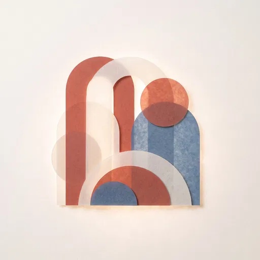 Minimalist Overlapping Paper Arches and Circles
