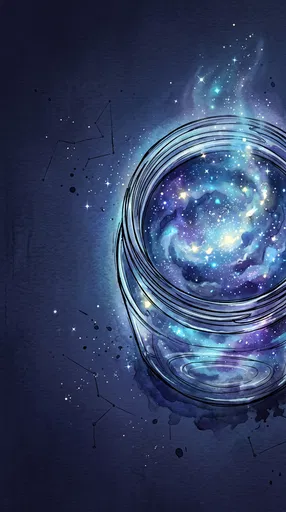 Watercolor Mason Jar With Galaxy Stars