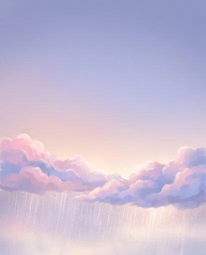 Pastel Rain Clouds Sky Illustration