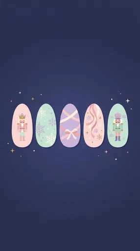 Pastel Nutcracker Christmas Nail Art Swatches