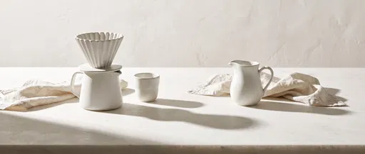 Minimalist White Ceramic Coffee Set