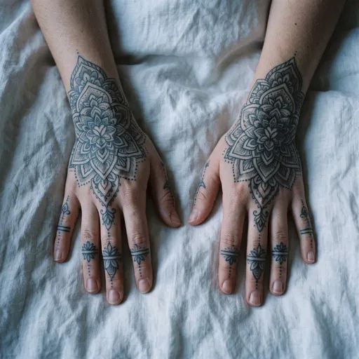 Hands With Matching Mandala Tattoos