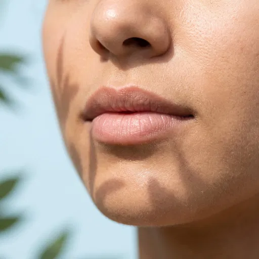 Close-Up of Natural Lips in Sunlight