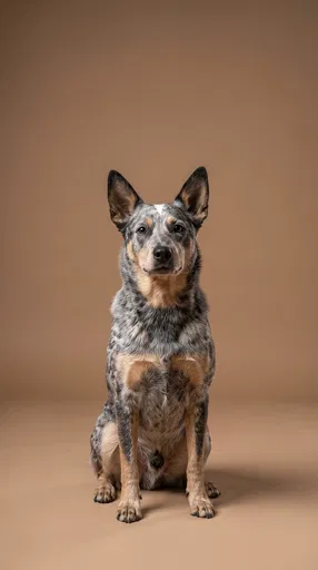 Studio Portrait of Sitting Cattle Dog