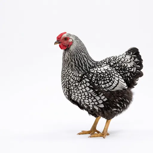 Silver Laced Wyandotte Hen Studio Portrait