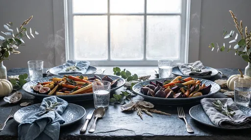 Coastal Thanksgiving Tablescape with Roasted Vegetables