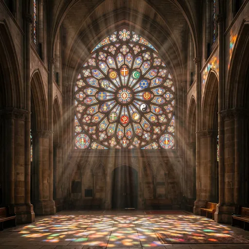 Interfaith Stained Glass Rose Window Sanctuary