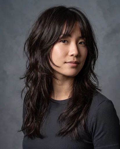 Portrait of Woman With Shag Haircut