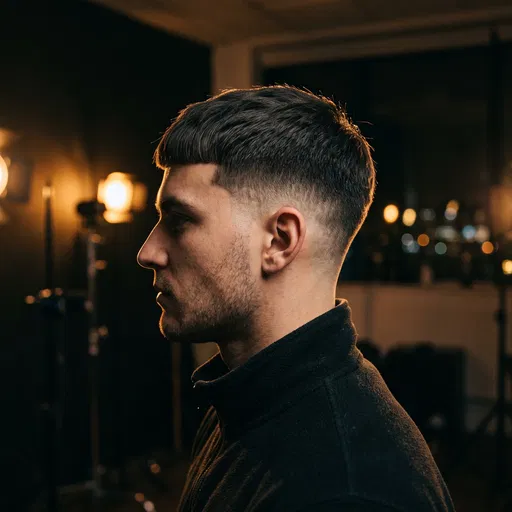 Man with French Crop and Drop Fade