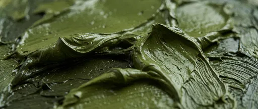 Macro Olive Green Impasto Paint Texture