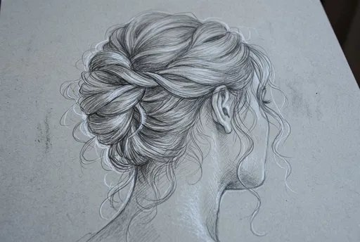 Graphite Sketch of Woman with Updo