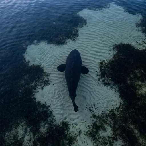 Overhead View of Grouper in Shallow Water