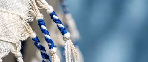 Blue and White Prayer Shawl Fringes