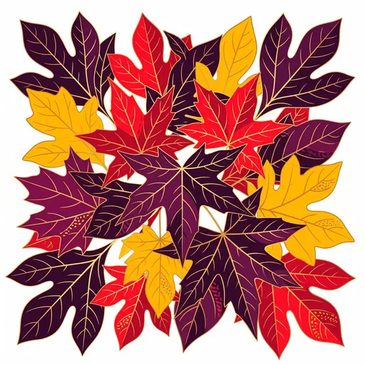 Colorful Autumn Leaves Graphic Clipart
