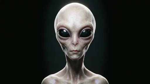 Studio Portrait of Pale Extraterrestrial Being