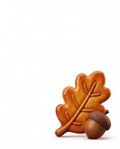 Clay Style Autumn Oak Leaf and Acorn