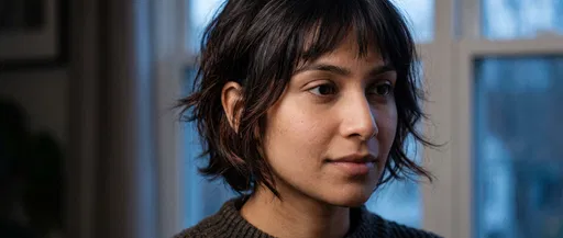 Woman With Short Brown Bixie Haircut