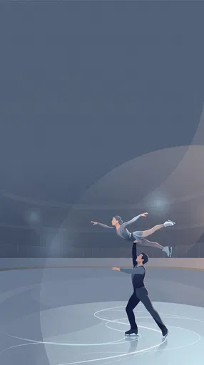 Vector Illustration of Pair Figure Skaters