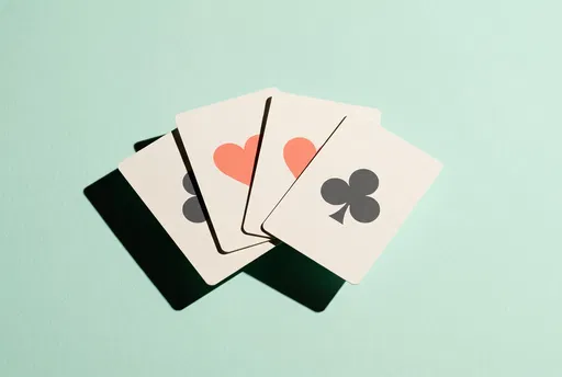 Minimalist Playing Cards on Mint Background