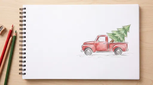 Christmas Truck Drawing on Sketchpad