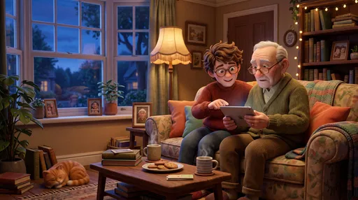 Young Tutor Helping Senior With Tablet