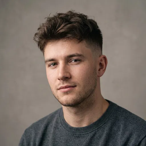 Young Man With High Fade Haircut