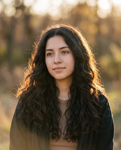 Young Latina Woman in Golden Hour Light