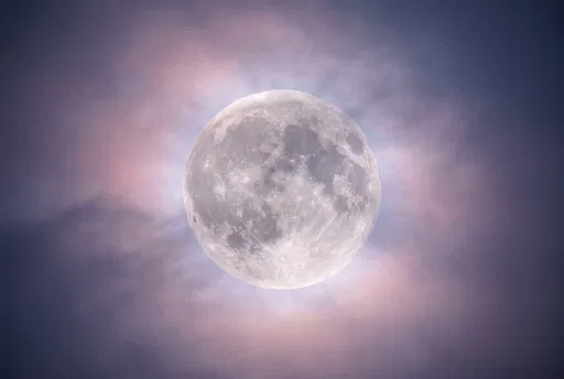 Full Moon in Pastel Mist