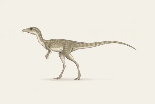 Compsognathus Dinosaur Scientific Profile Illustration