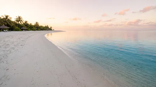 Calm Tropical Lagoon Beach at Sunrise