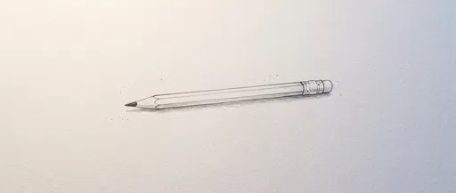 Minimalist Graphite Sketch of Wooden Pencil